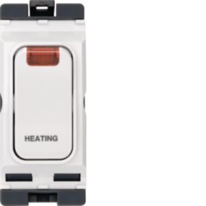Hager Sollysta 20A DP Gridswitch + Neon "Heating" White WMGSDP2N