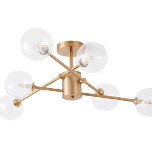 DL930/6 Antique Brass 6 Lt Semi Flush